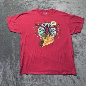 Marvel Deadpool T Shirt XL Men's Red‎ Front Graphic Taco